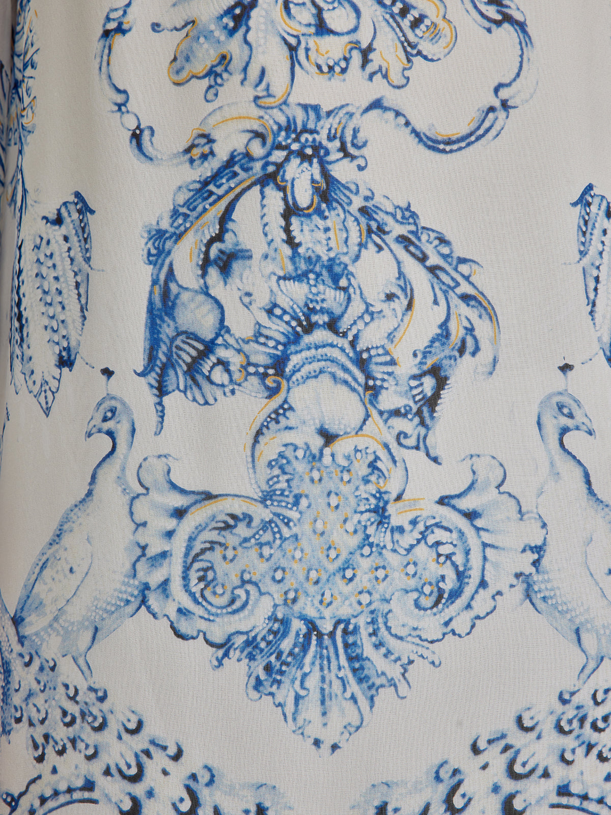 Silk Italian Floral Printed V-Neckline Dress