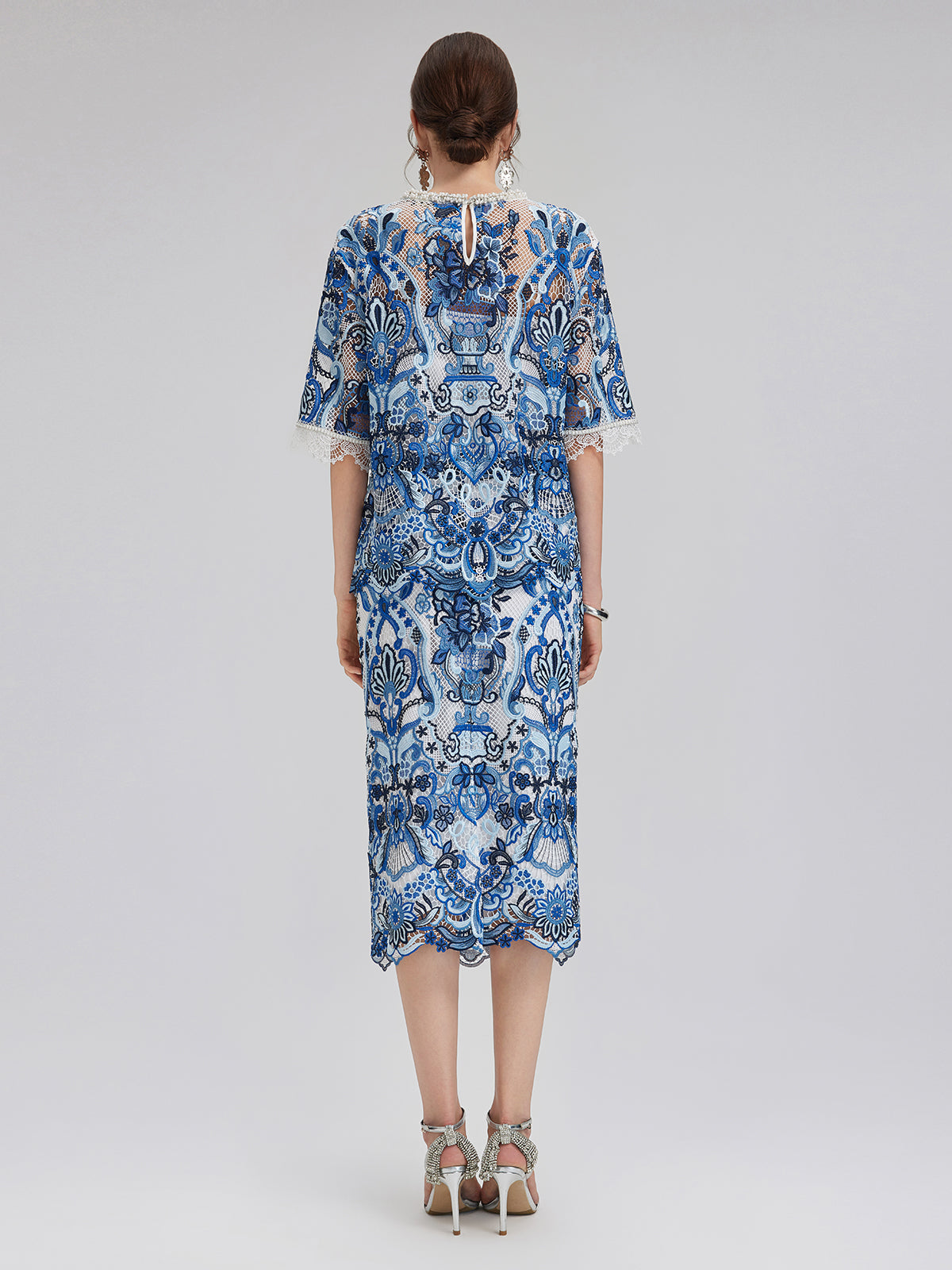 Guipure Lace Back Vent Skirt