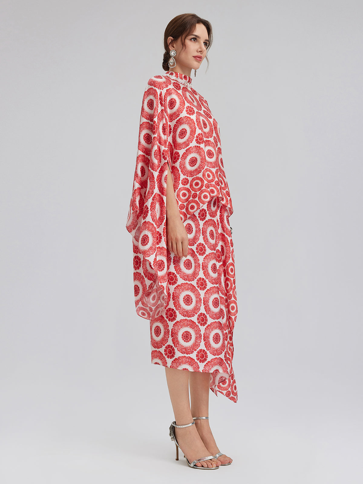 Silk Printed Wrap-Around Tie Skirt