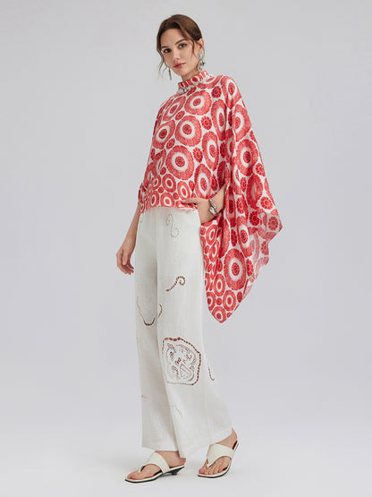 Silk Printed Wrap-Around Tie Skirt