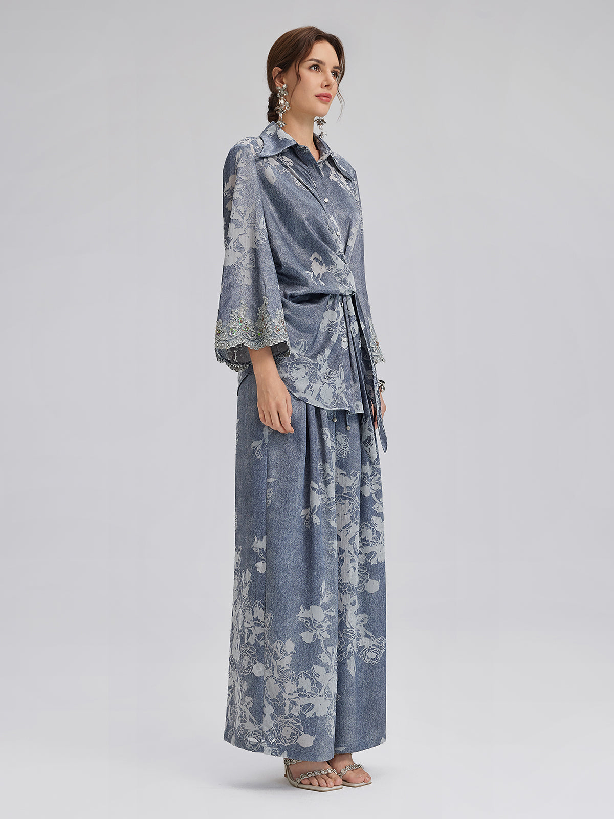Final Sale | Burnout Floral Drawstring Pants