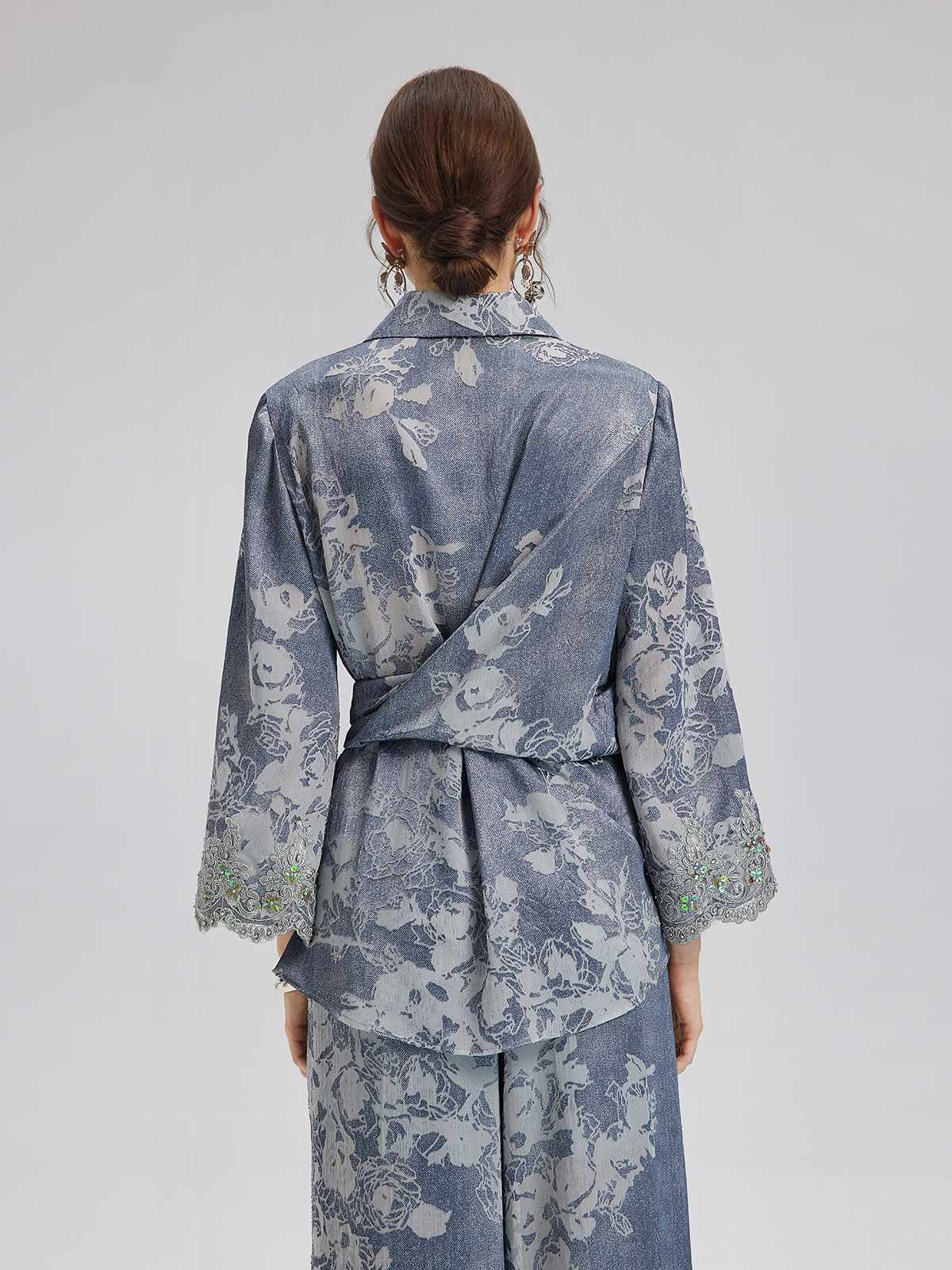 Final Sale | Burnout Floral Tie-Front Shirt