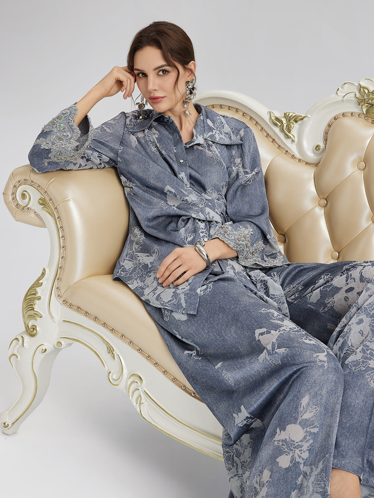 Final Sale | Burnout Floral Drawstring Pants