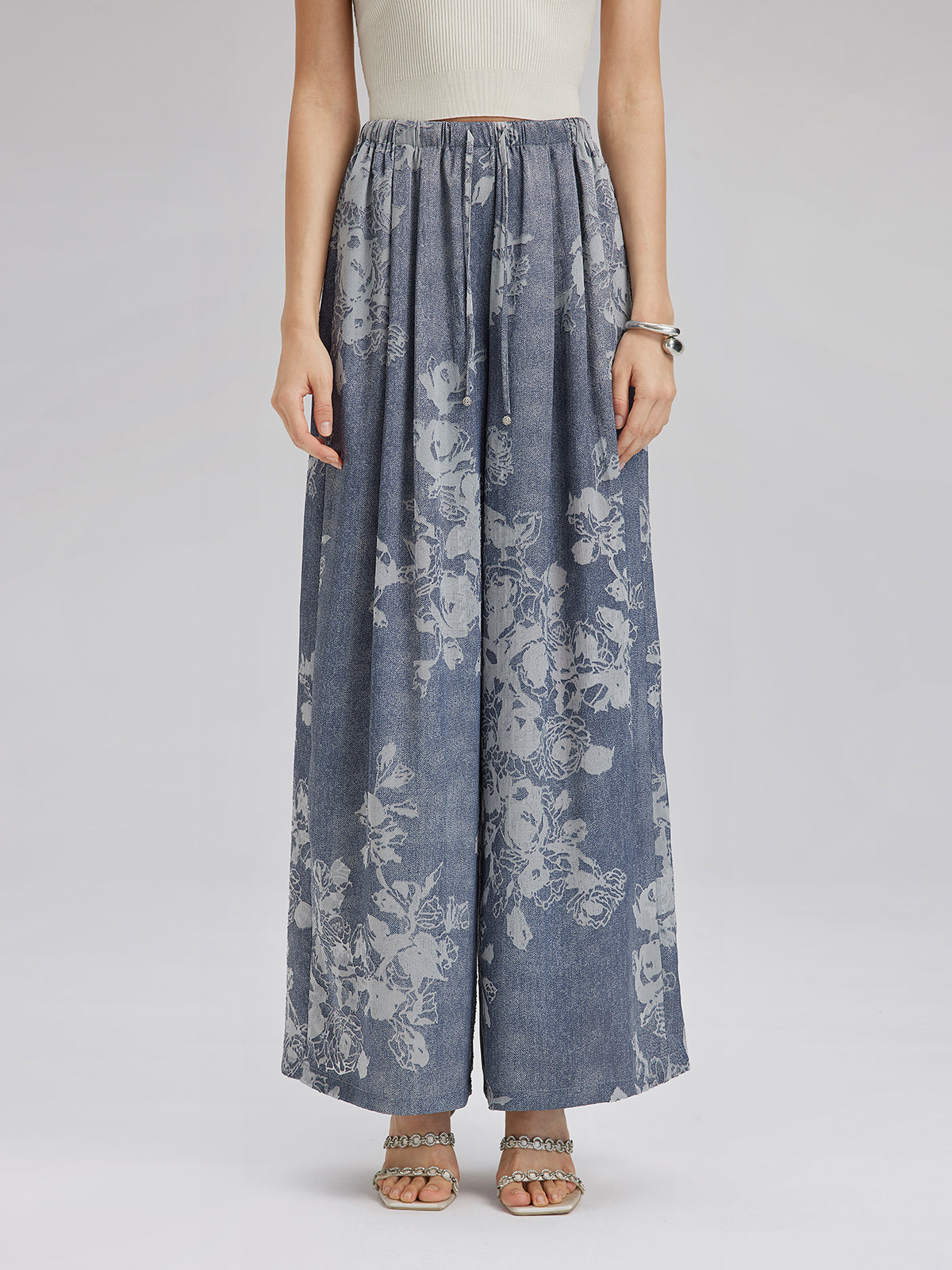 Final Sale | Burnout Floral Drawstring Pants