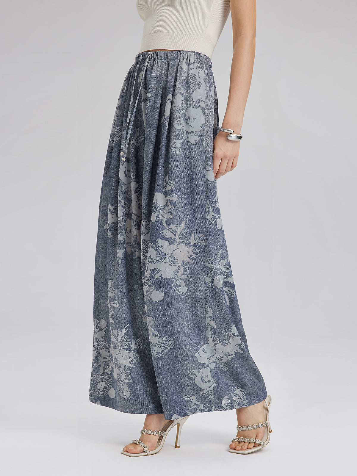 Final Sale | Burnout Floral Drawstring Pants