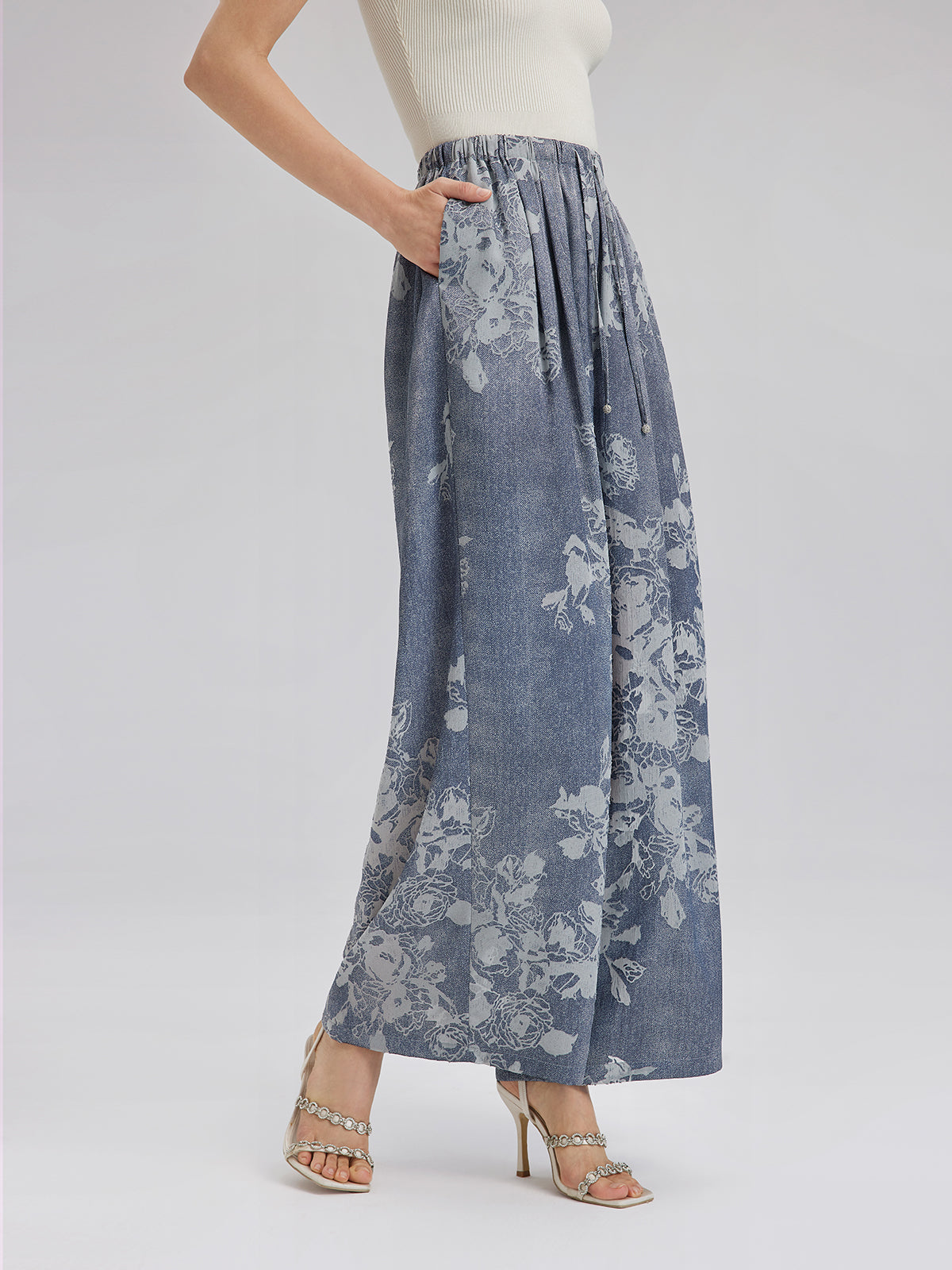 Final Sale | Burnout Floral Drawstring Pants