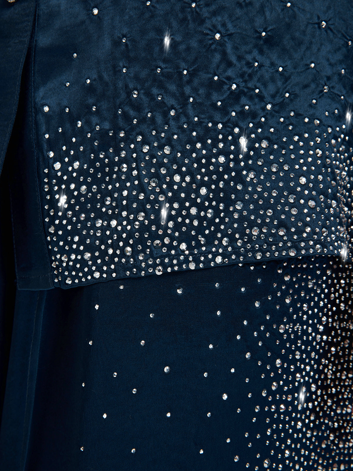 Crystal-Embellished Three-Quarter Sleeve Shirt