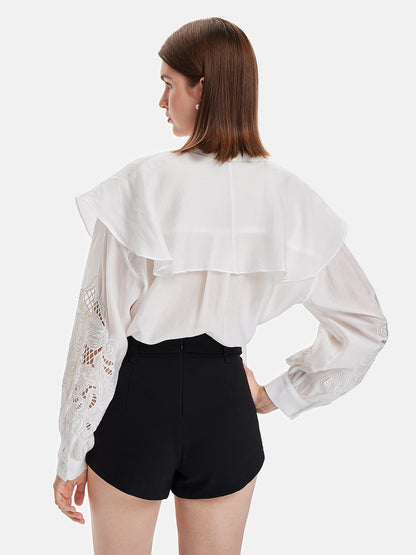 Embroidered Silk-Cotton Blouse