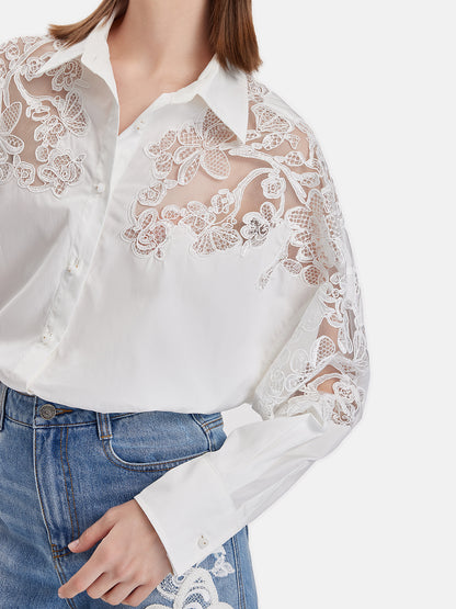 Sequin Lace Embroidered Shirt