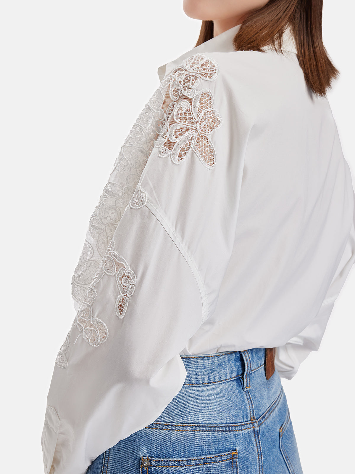 Sequin Lace Embroidered Shirt