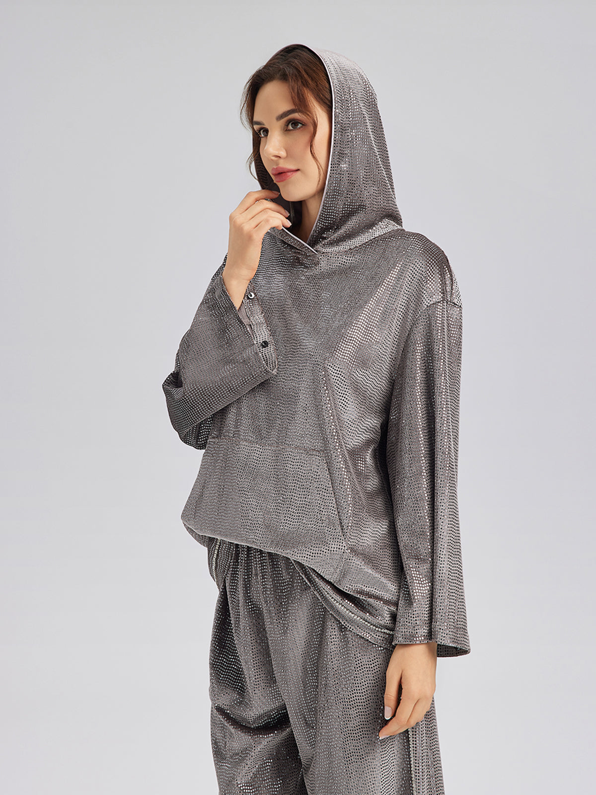 Hand-Sewn Feather Detachable Hoodie