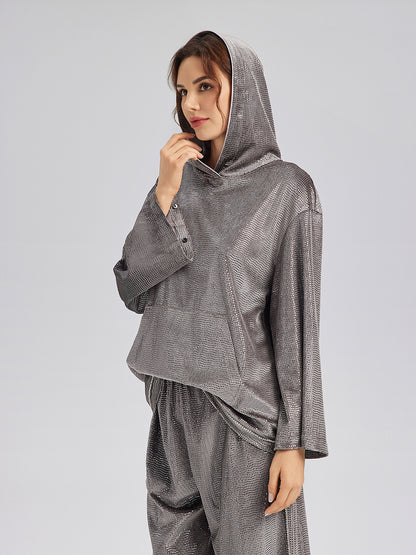 Hand-Sewn Feather Detachable Hoodie