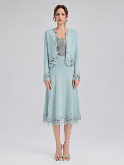 Rhinestone Lace Knit Cardigan