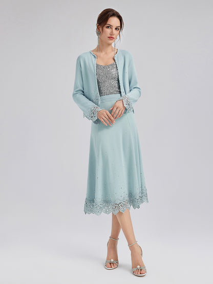 Rhinestone Lace Knit Cardigan