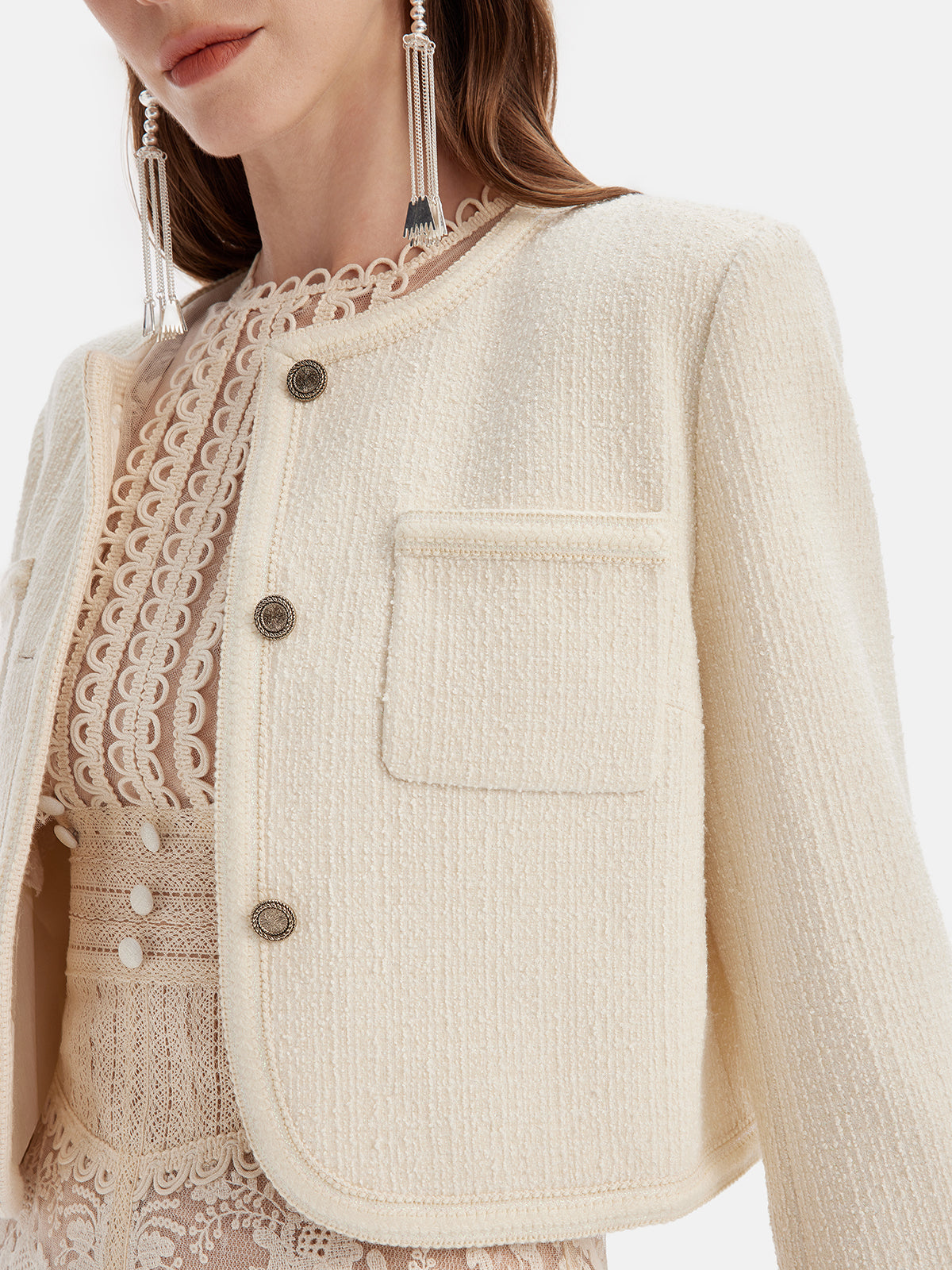 Textured Wool Jacquard Jacket