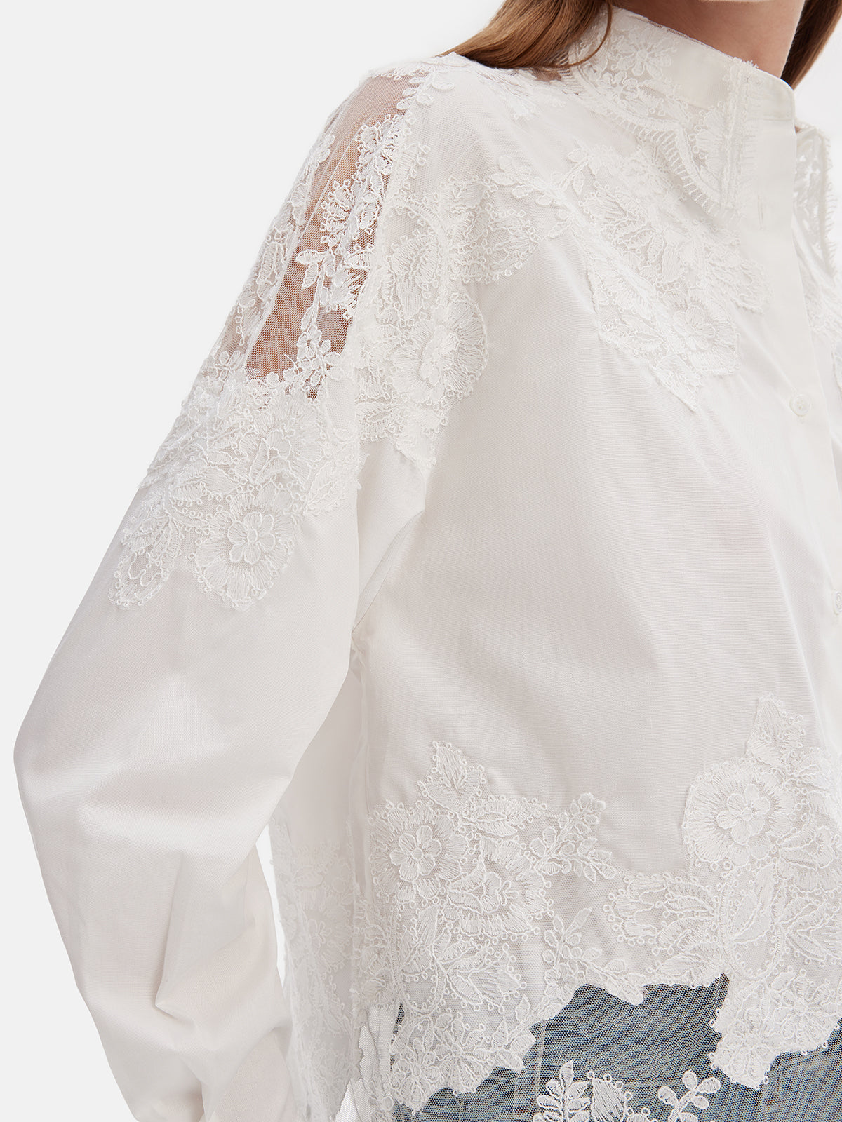 French Lace Embroidery Shirt