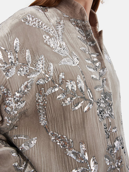 Silk Sequin Jacquard Jacket