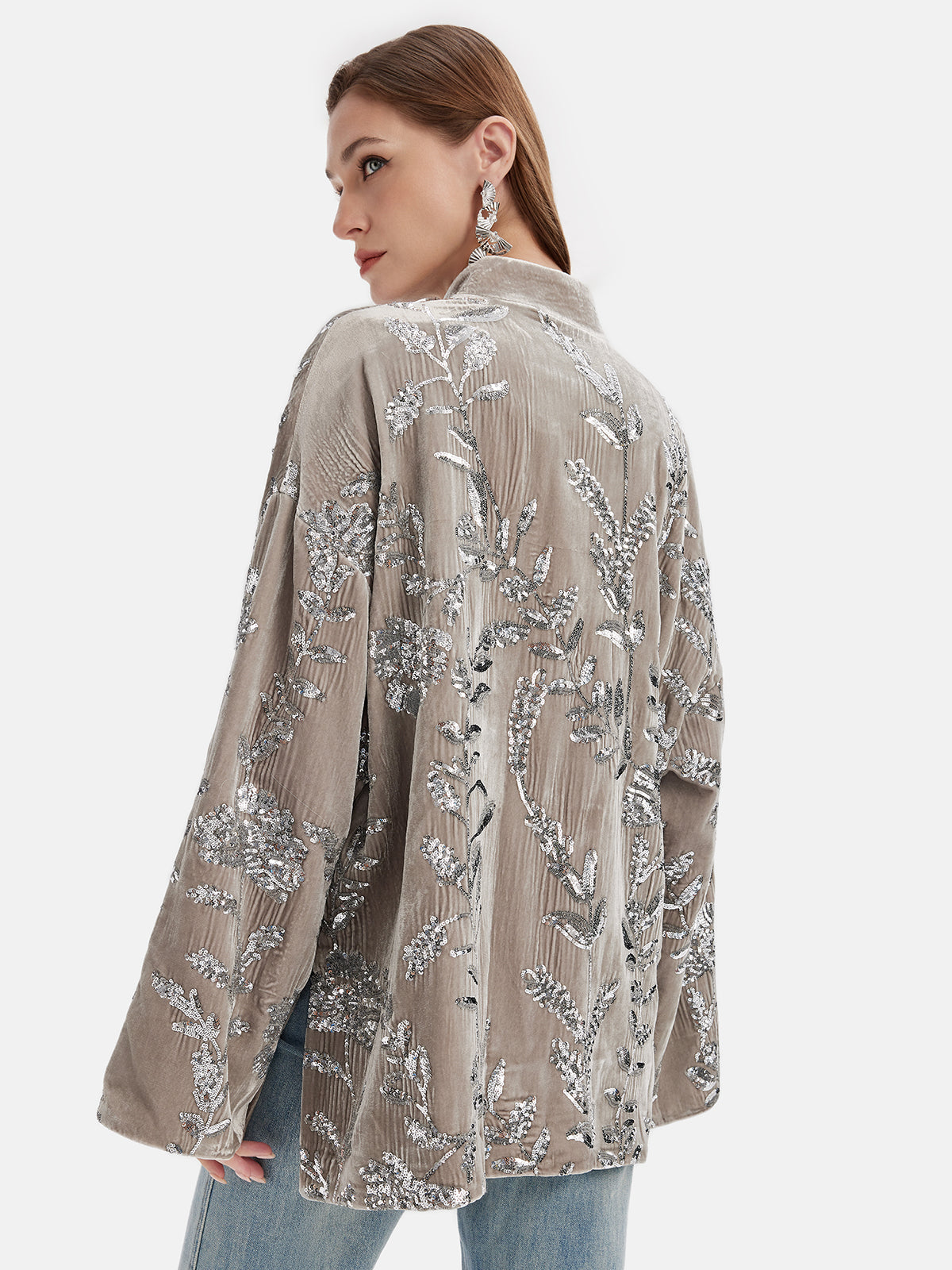 Silk Sequin Jacquard Jacket