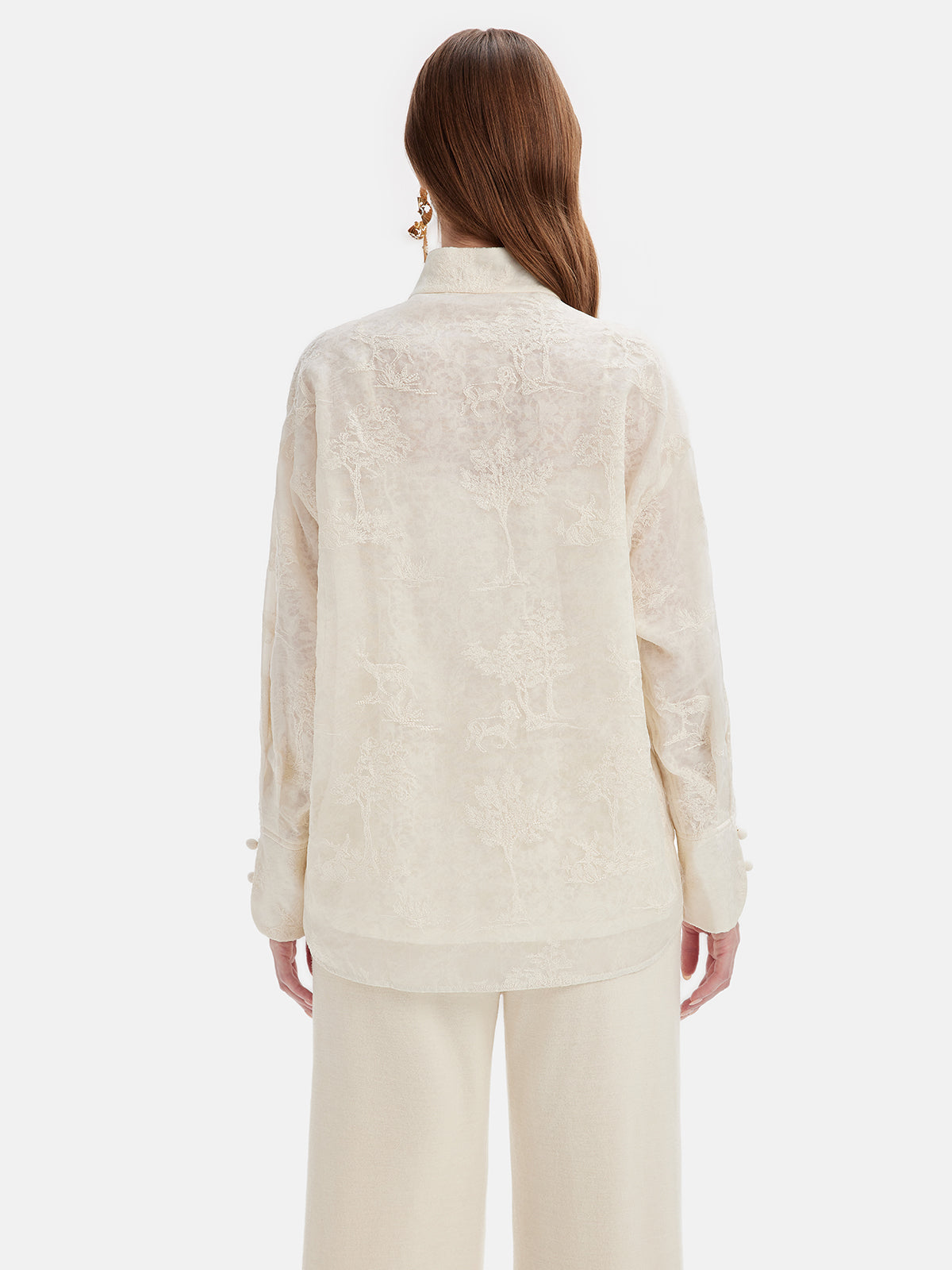 Silk Embroidered Oriental-Inspired Top