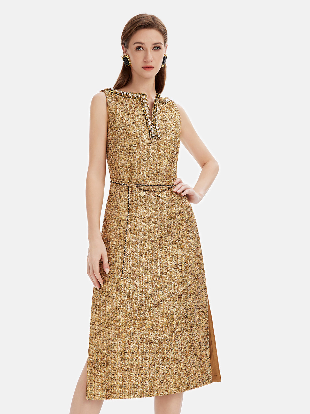 Beaded Gold Thread Dress