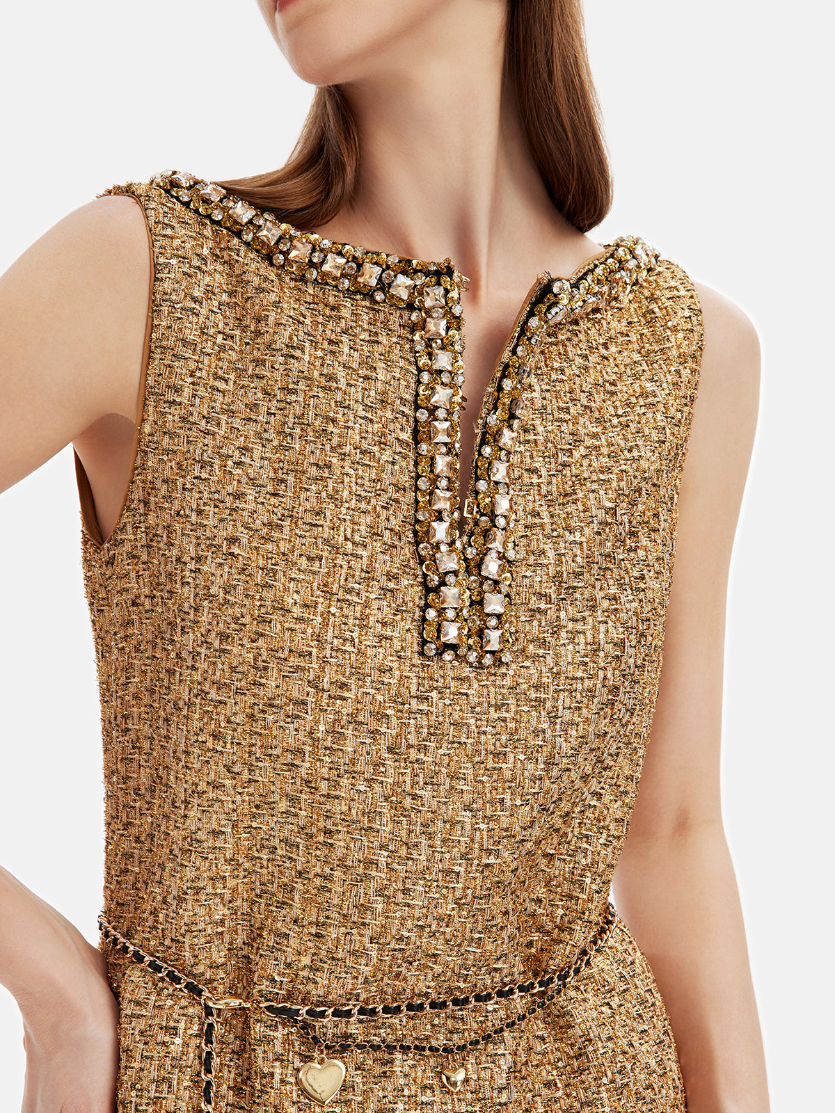 Beaded Gold Thread Dress