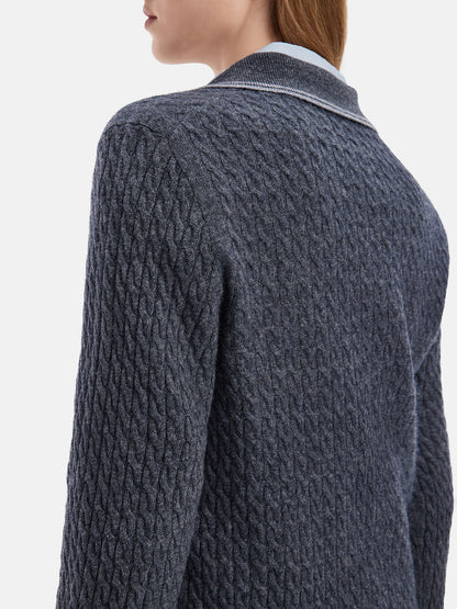 Cable Knit Cashmere Polo