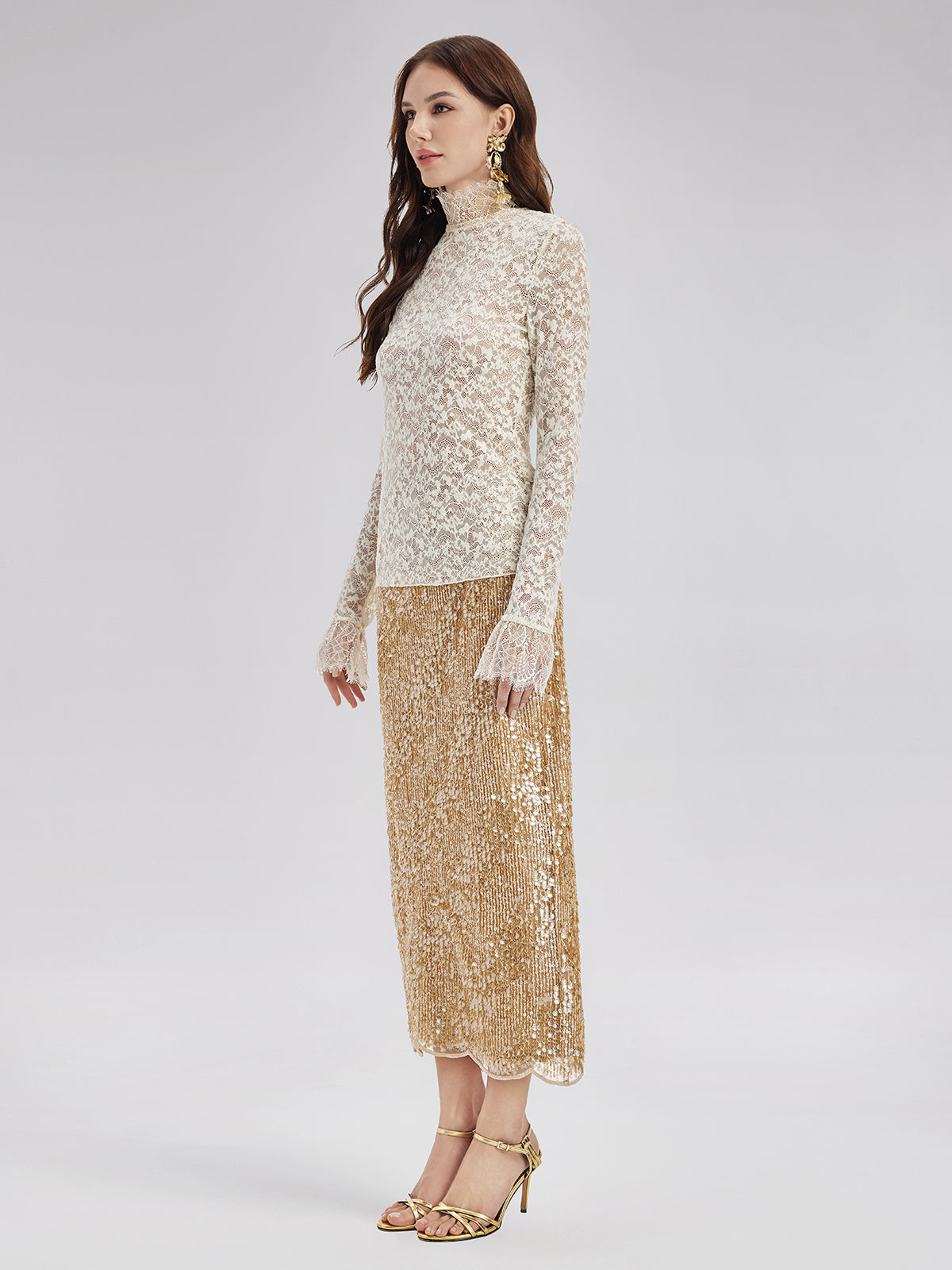 Women's elegant designer dress with intricate details