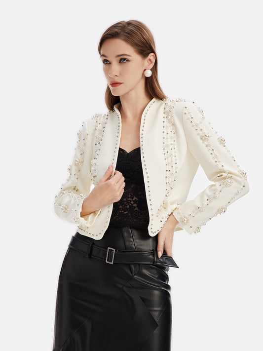 Baroque Pearl Embellished Coat