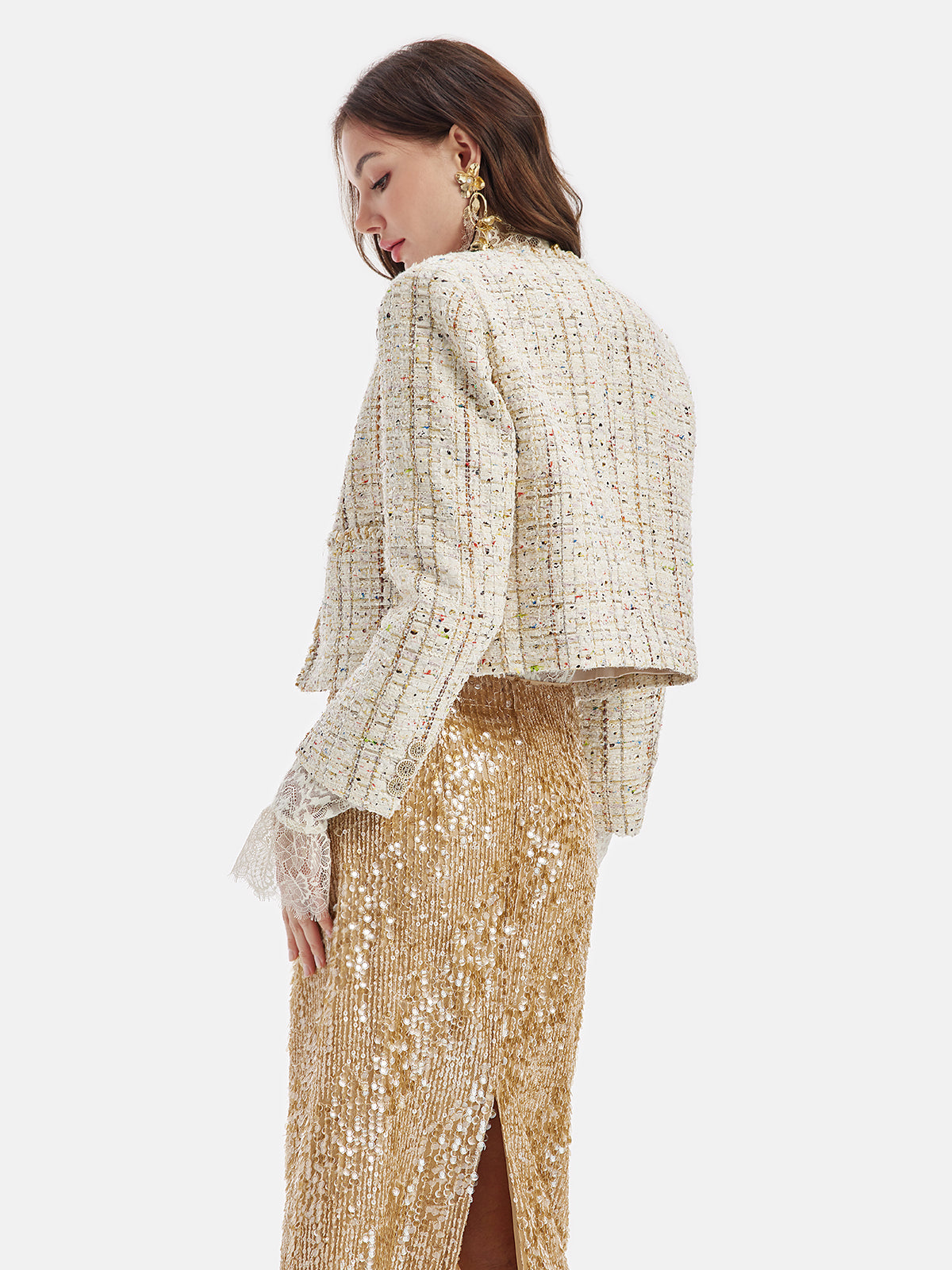 French Gold Tweed Beaded Jacket