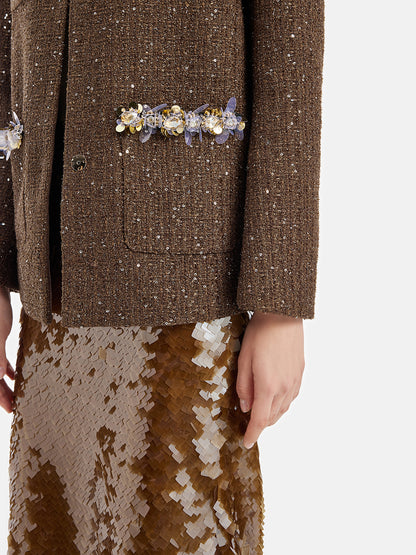 Sequin Tweed Beaded Jacket