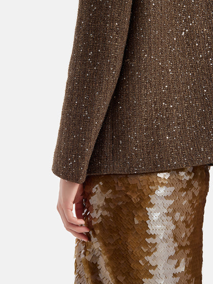 Sequin Tweed Beaded Jacket