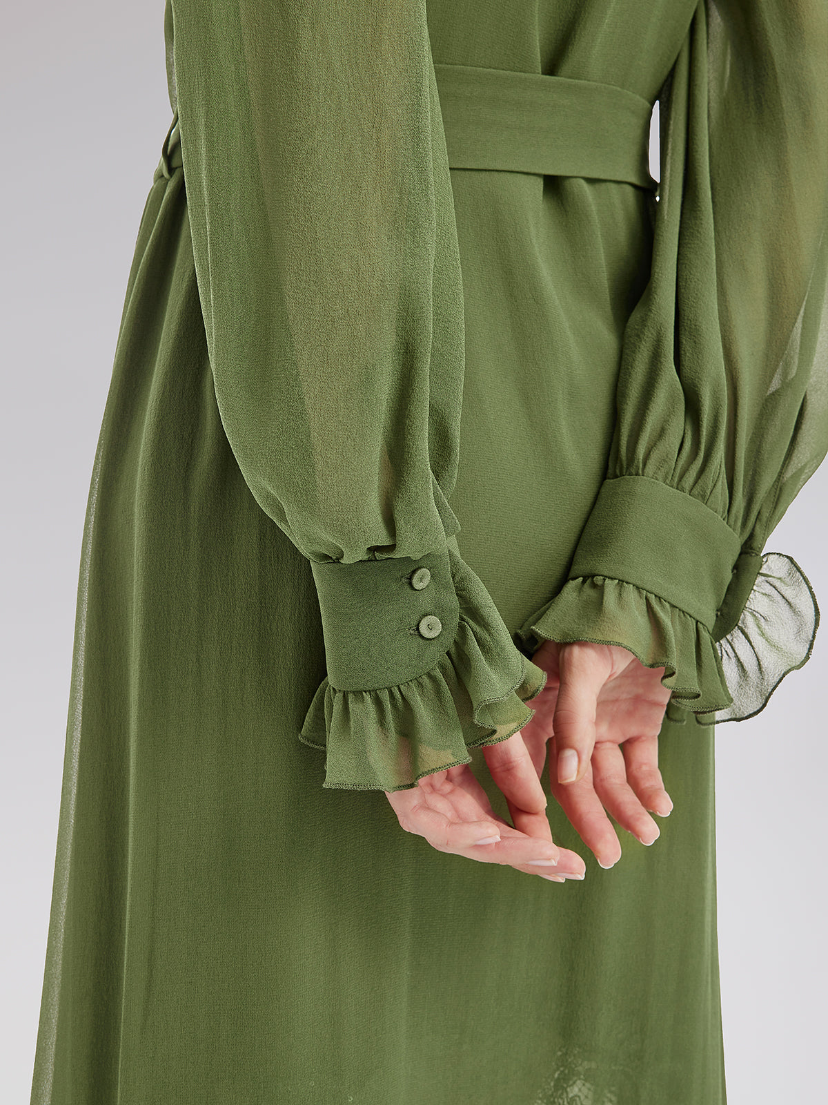 Final Sale | Silk Ruffle Hem Maxi Dress with Lace Cami