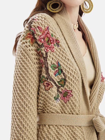 Handcrafted Floral Relief Coat