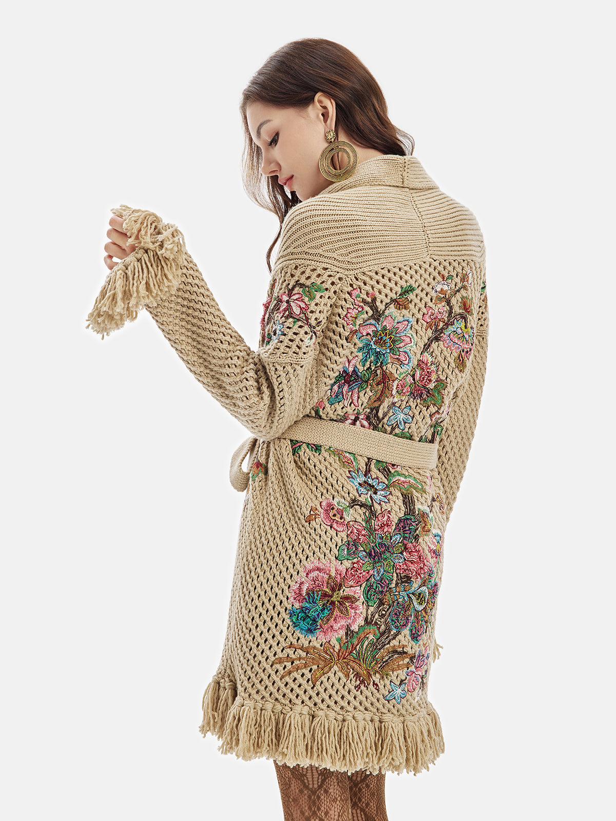 Handcrafted Floral Relief Coat