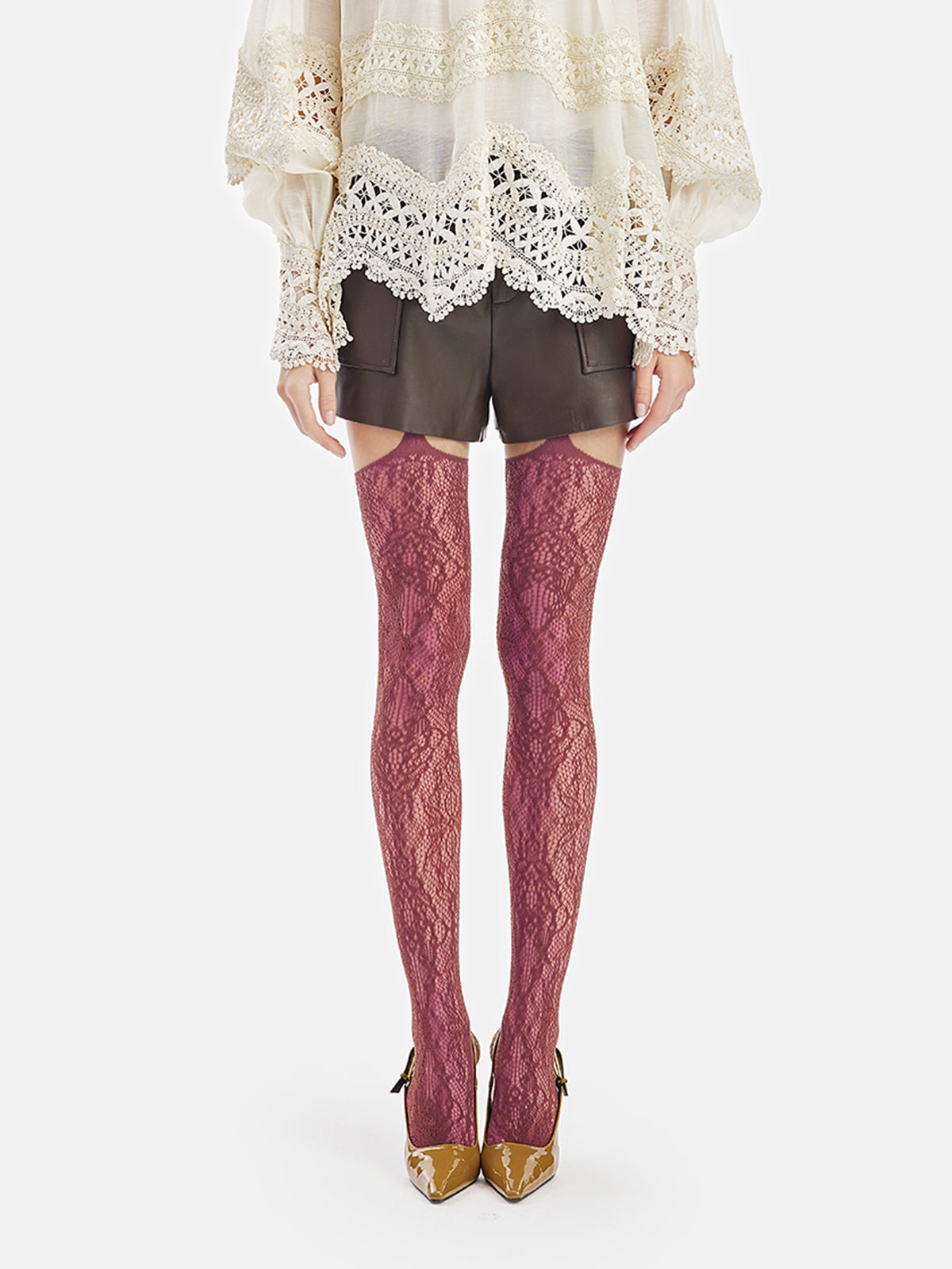 French Court Lace Tights