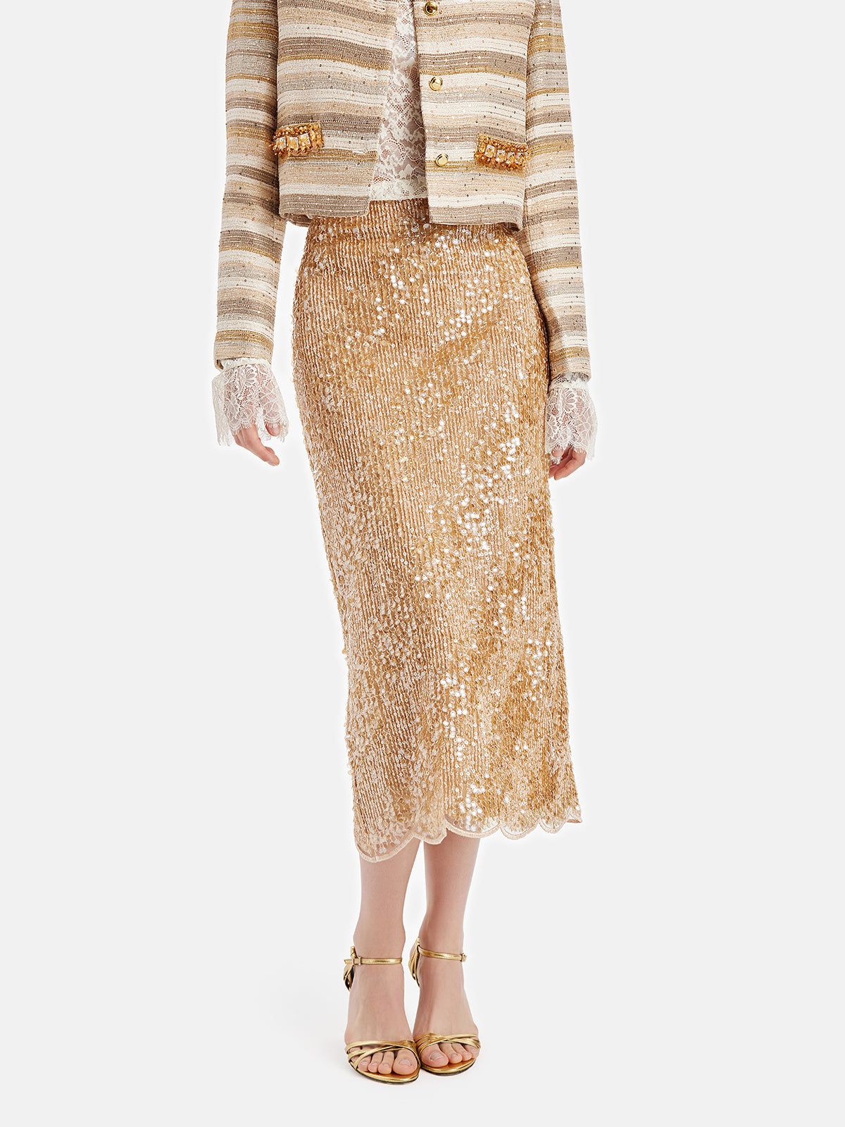 Dazzling Gold Sequin Skirt