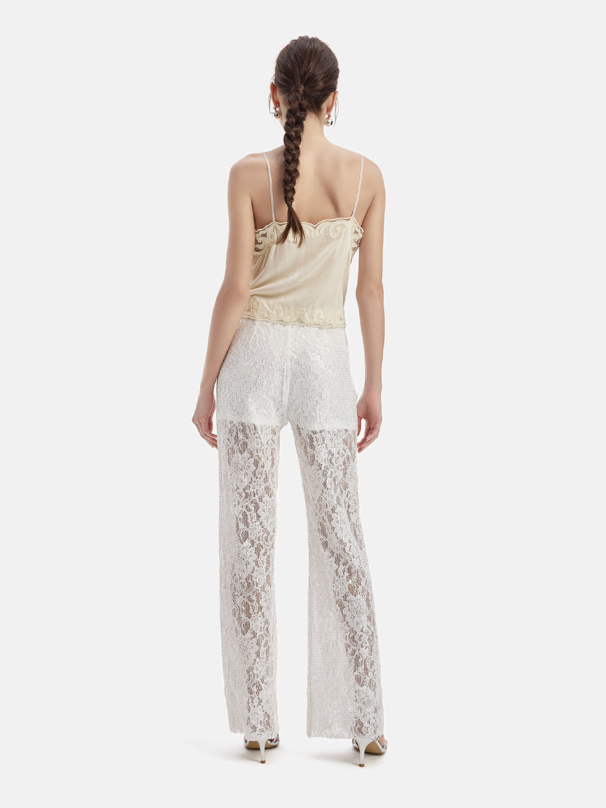 Lace Slim Fit Flare Pants