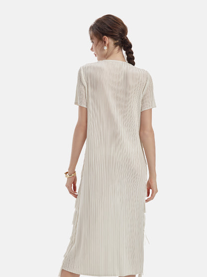 Elegant Fringe Short Sleeve Dress