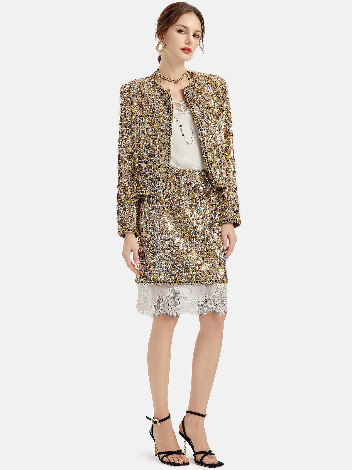 Heavy-Duty Metallic Sequin Jacket