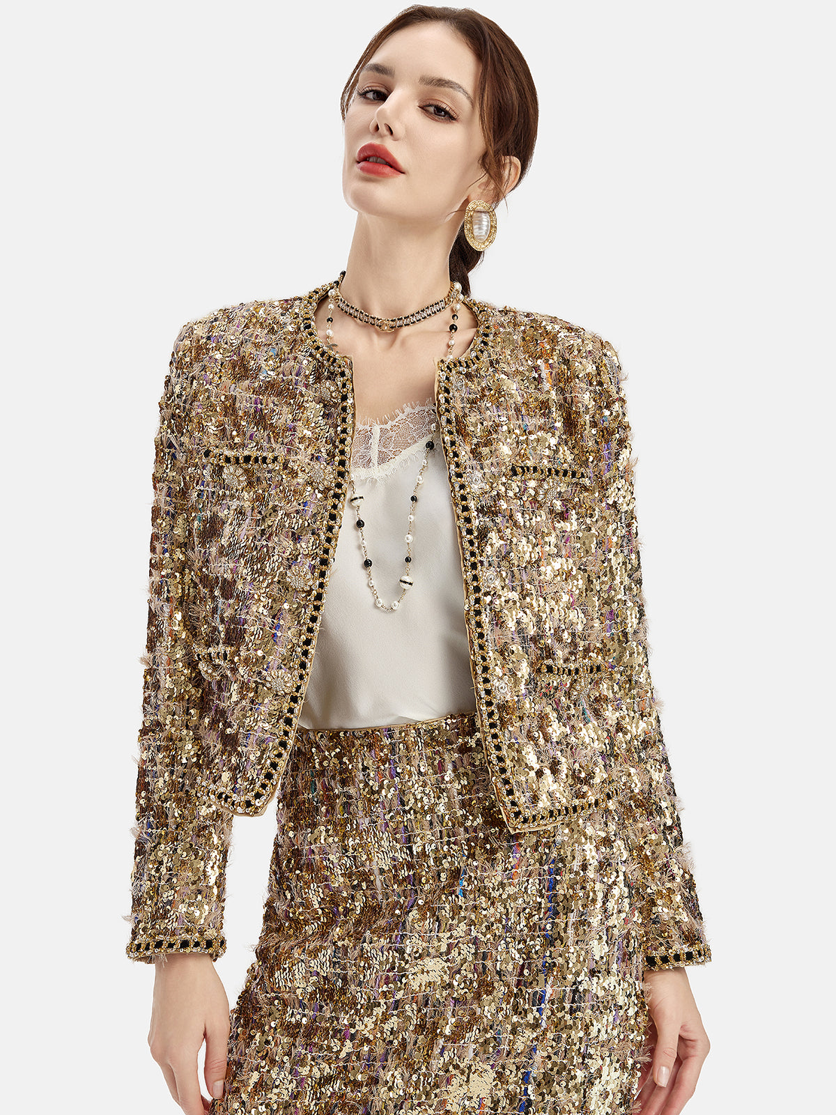 Heavy-Duty Metallic Sequin Jacket