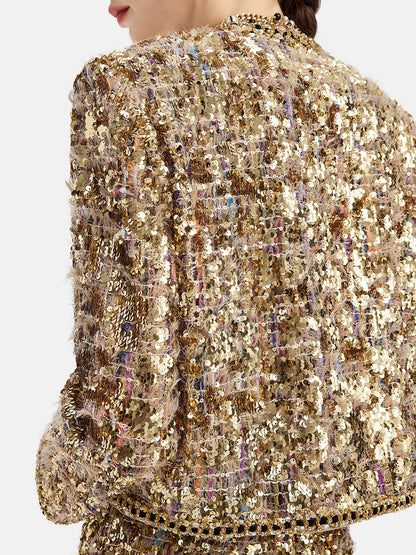 Heavy-Duty Metallic Sequin Jacket