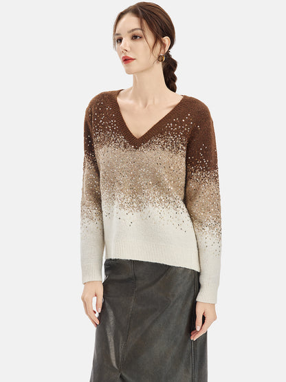 Mocha Ombre Sequin Sweater