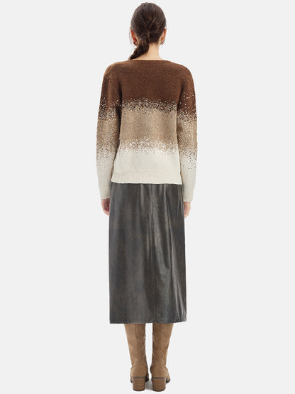 Mocha Ombre Sequin Sweater