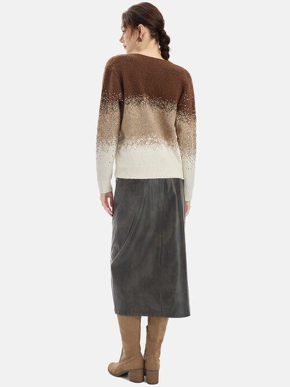 Mocha Ombre Sequin Sweater