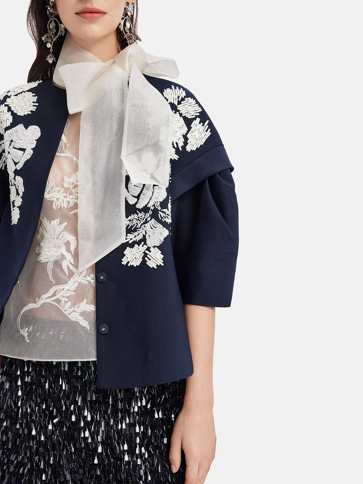 Final Sale | Hand-Beaded Cropped Jacket