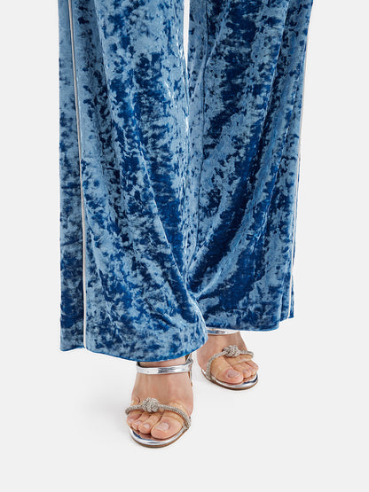 Silky Velvet Straight-Leg Pants