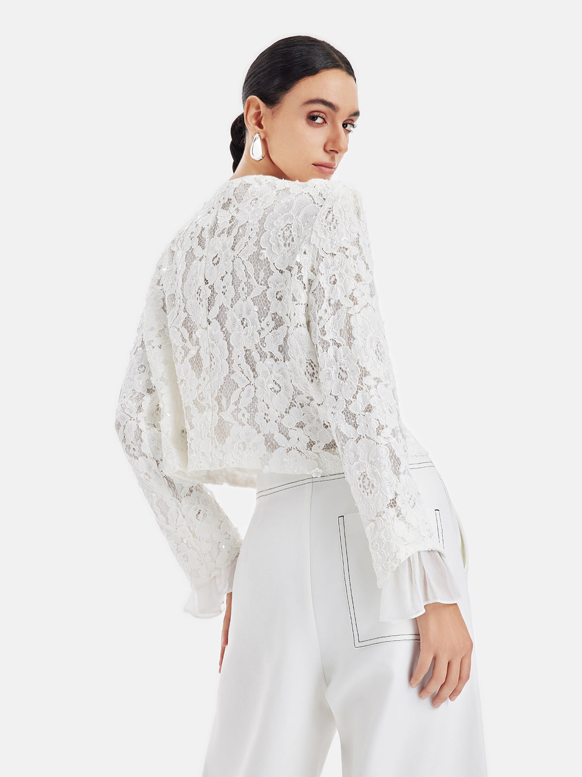 Intricate Lace Jacquard Designed Cardigan