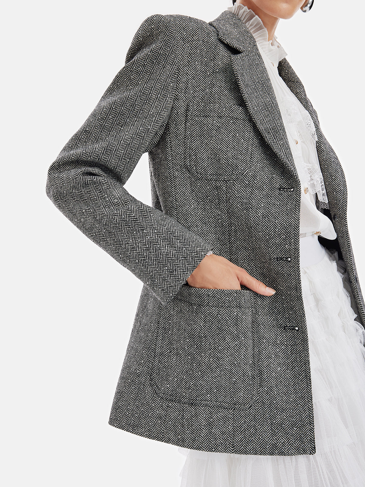 Elegant Vintage Classic Wool Blend Blazer