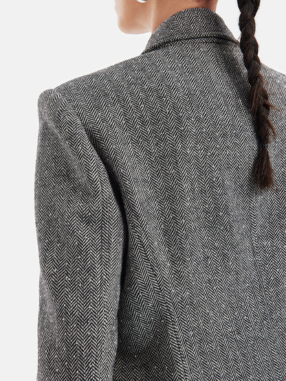 Elegant Vintage Classic Wool Blend Blazer