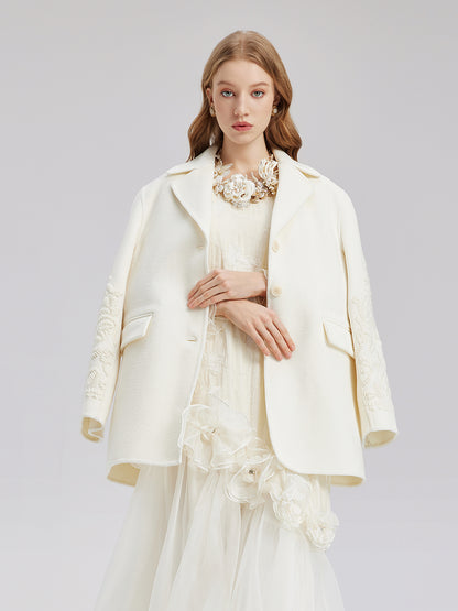 Luxury Wool Embroidered Coat